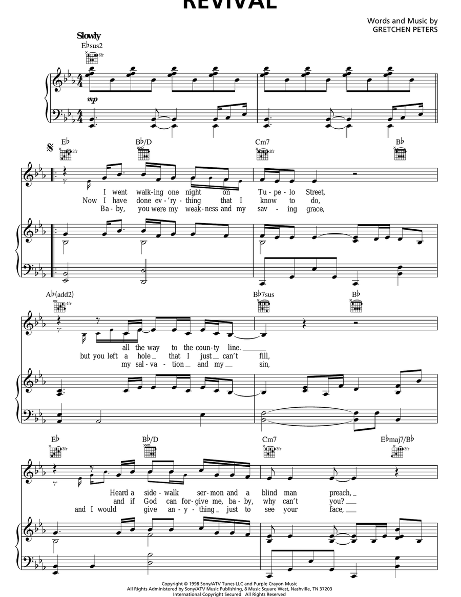 Revival Revival Piano, Vocal, Guitar scores gallery preview page 1