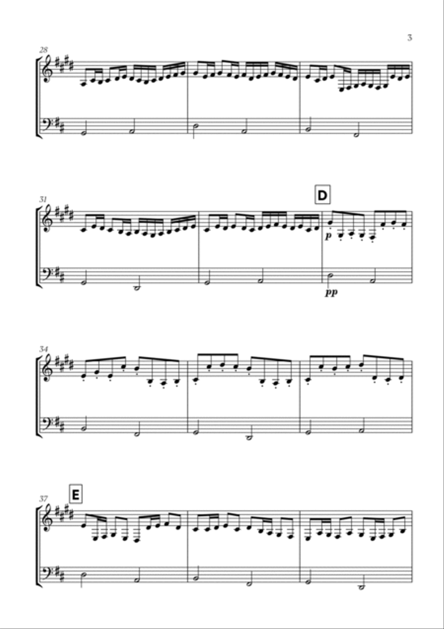 Canon in D (for Clarinet and Bassoon) Woodwind Duet scores gallery preview page 3