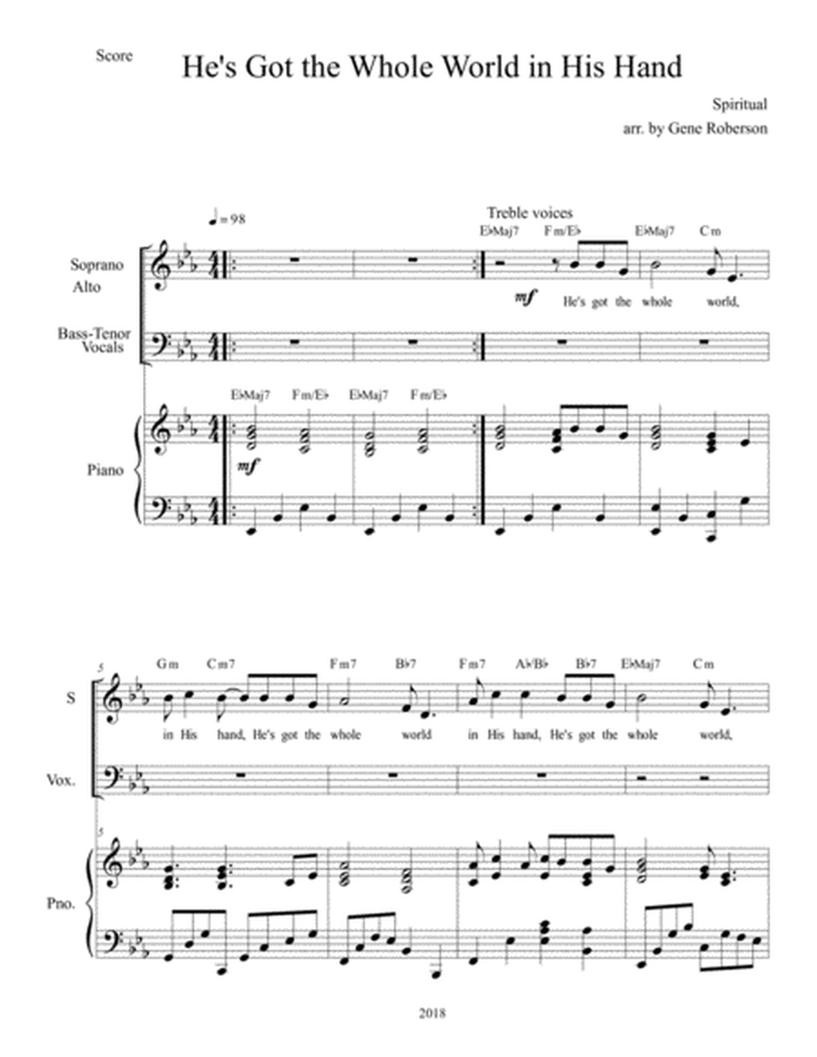 He's Got the Whole World In His Hands (Armed Forces Version) SATB CHOIR