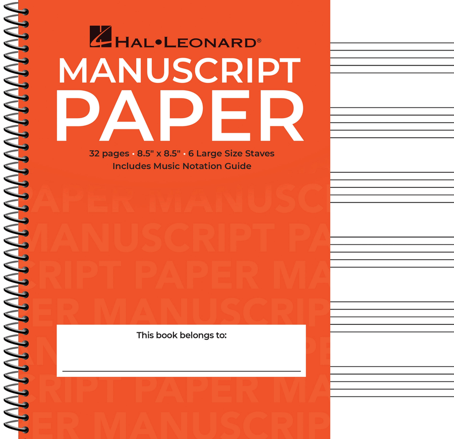 Wide Staff Manuscript Paper (Red Cover) Staff Paper scores gallery preview page 1