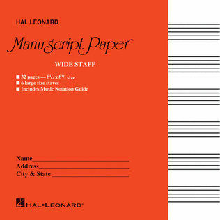 Book cover for Wide Staff Manuscript Paper (Red Cover)