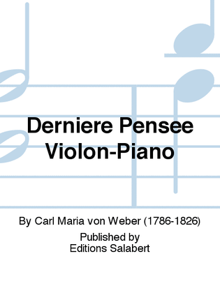 Book cover for Derniere Pensee Violon-Piano