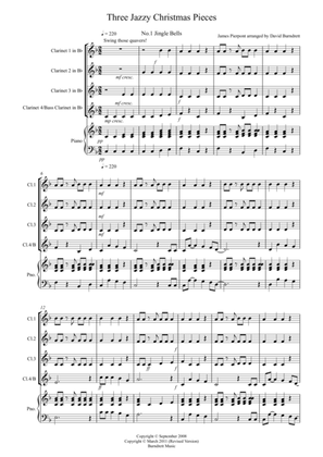 3 Jazzy Christmas Pieces for Clarinet Quartet