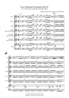 2 Classical Favourites for Flute Quartet (volume five)