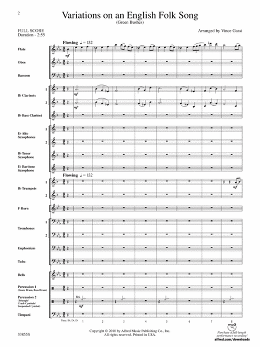 Variations on an English Folk Song: Score