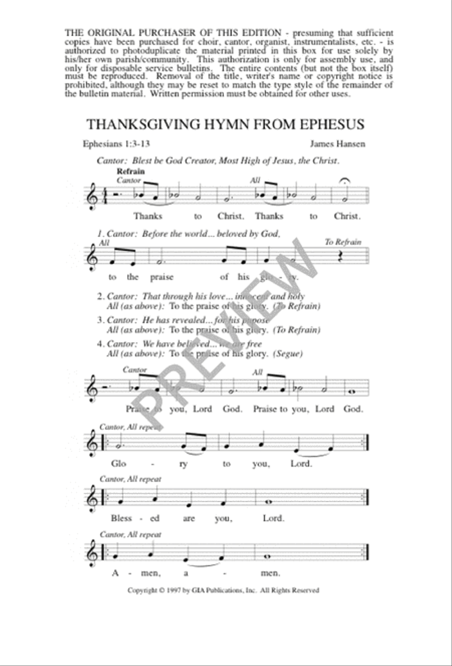 Thanksgiving Hymn from Ephesus 4-Part scores gallery preview page 7