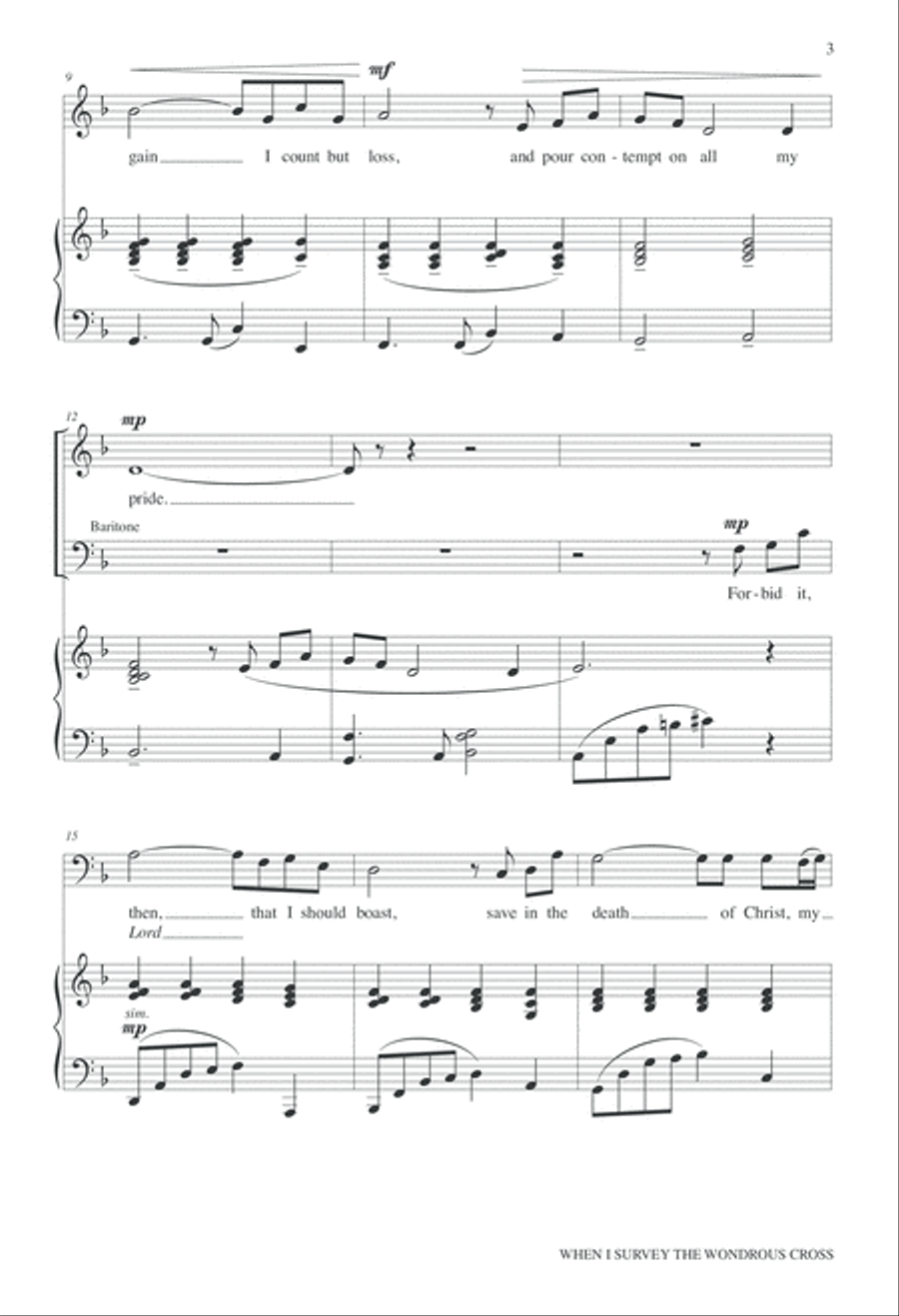 When I Survey the Wondrous Cross 3-Part scores gallery preview page 3