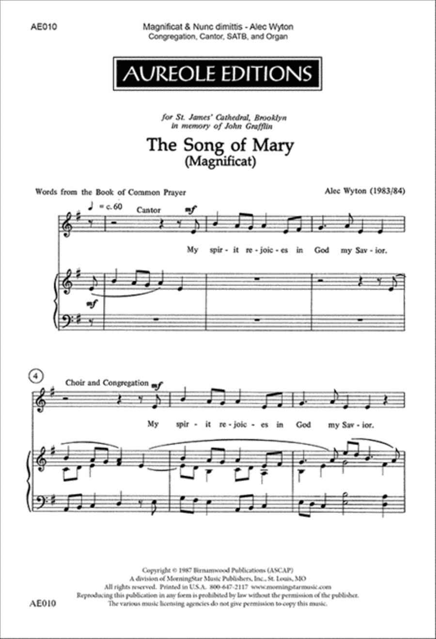 Magnificat & Nunc Dimittis 4-Part scores gallery preview page 1