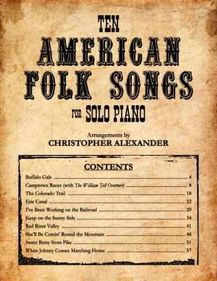 Book cover for Ten American Folk Songs for Solo Piano