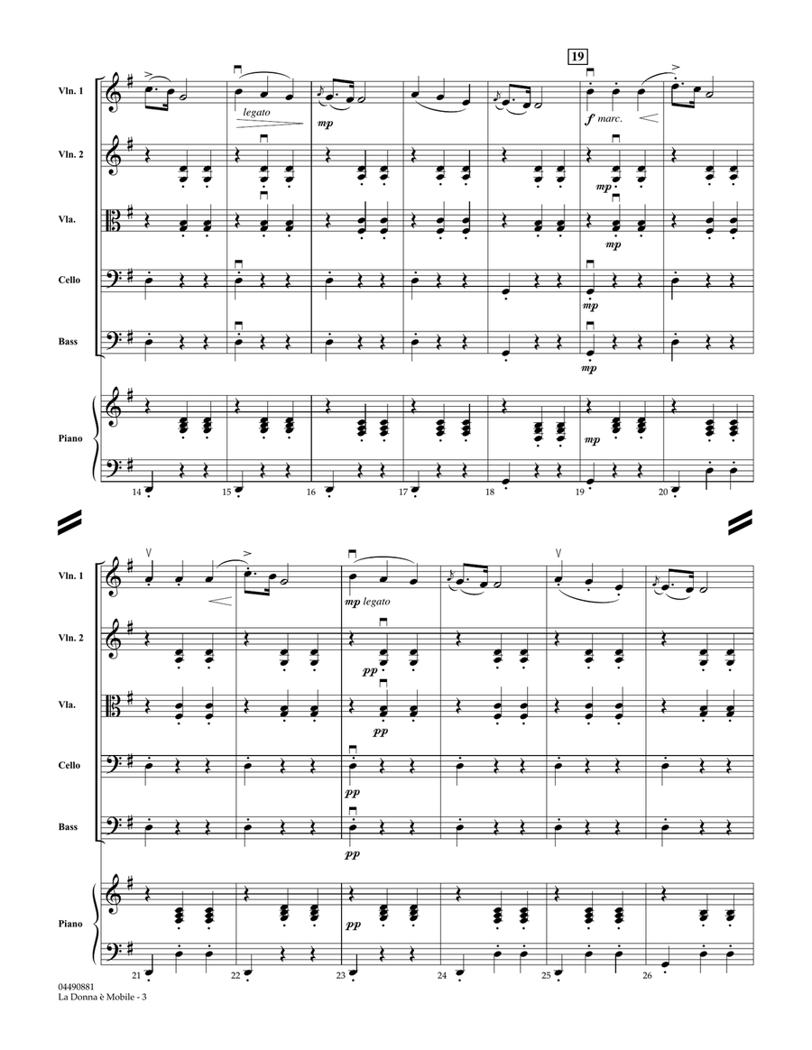 La Donna e Mobile (from Rigoletto) - Full Score Orchestra scores gallery preview page 3