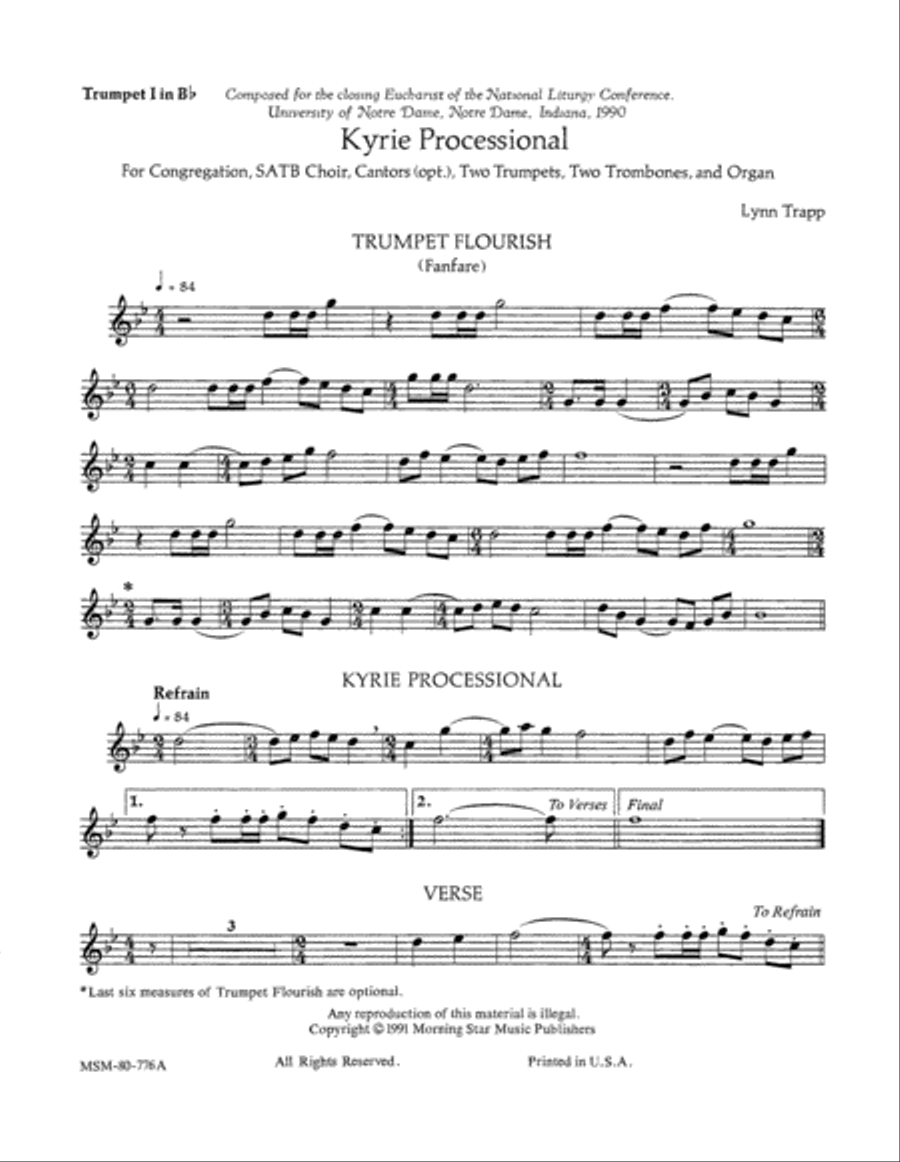 Kyrie Processional Kyrie Processional Choir scores gallery preview page 1