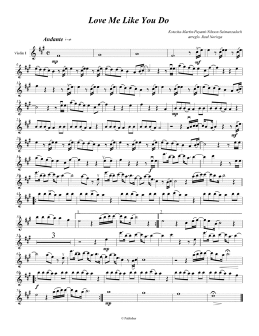 Love Me Like You Do Love Me Like You Do String Quartet scores gallery preview page 3