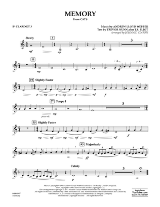 Memory (from Cats) (arr. Johnnie Vinson) - Bb Clarinet 3
