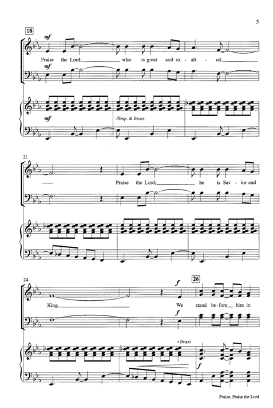 Praise, Praise the Lord 4-Part scores gallery preview page 4