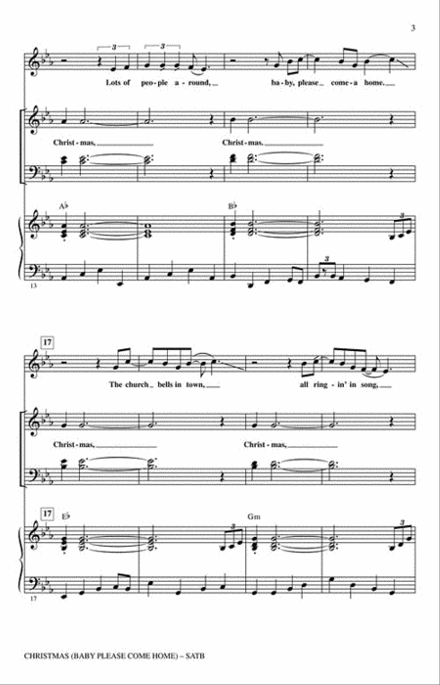 Christmas (Baby Please Come Home) 4-Part scores gallery preview page 3