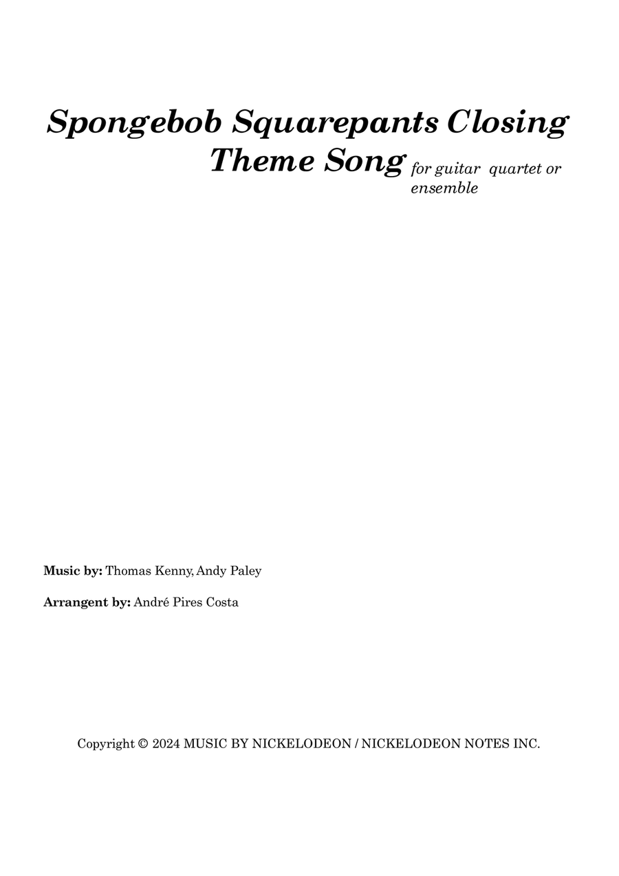Spongebob Squarepants - End Title Theme Guitar Ensemble scores gallery preview page 1
