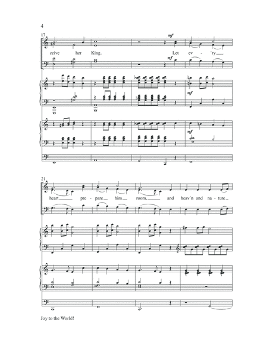 Joy to the World (A Christmas Introit) 4-Part scores gallery preview page 4