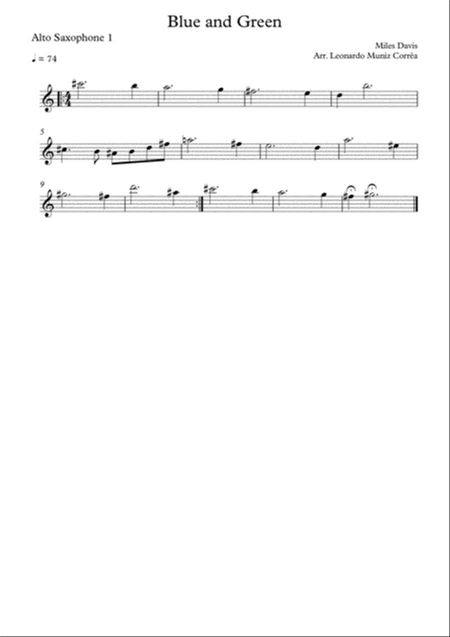 Blue In Green Woodwind Quartet scores gallery preview page 3