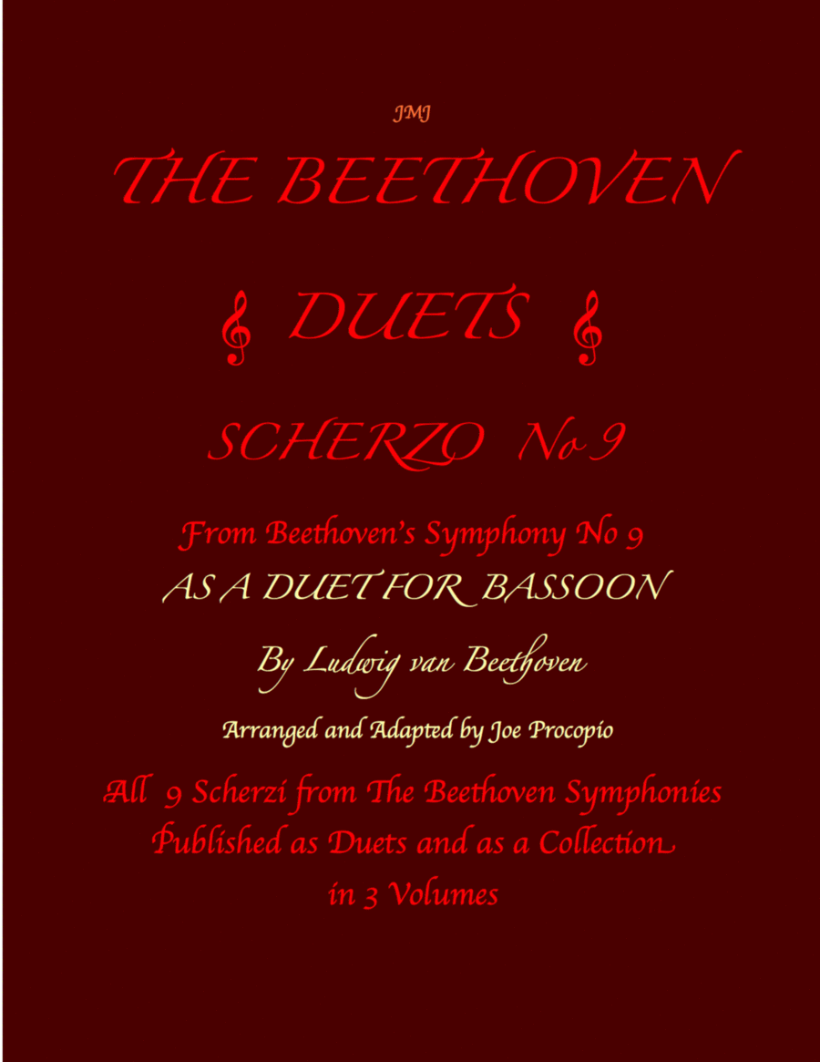 Book cover for The Beethoven Duets For Bassoon Scherzo No. 9