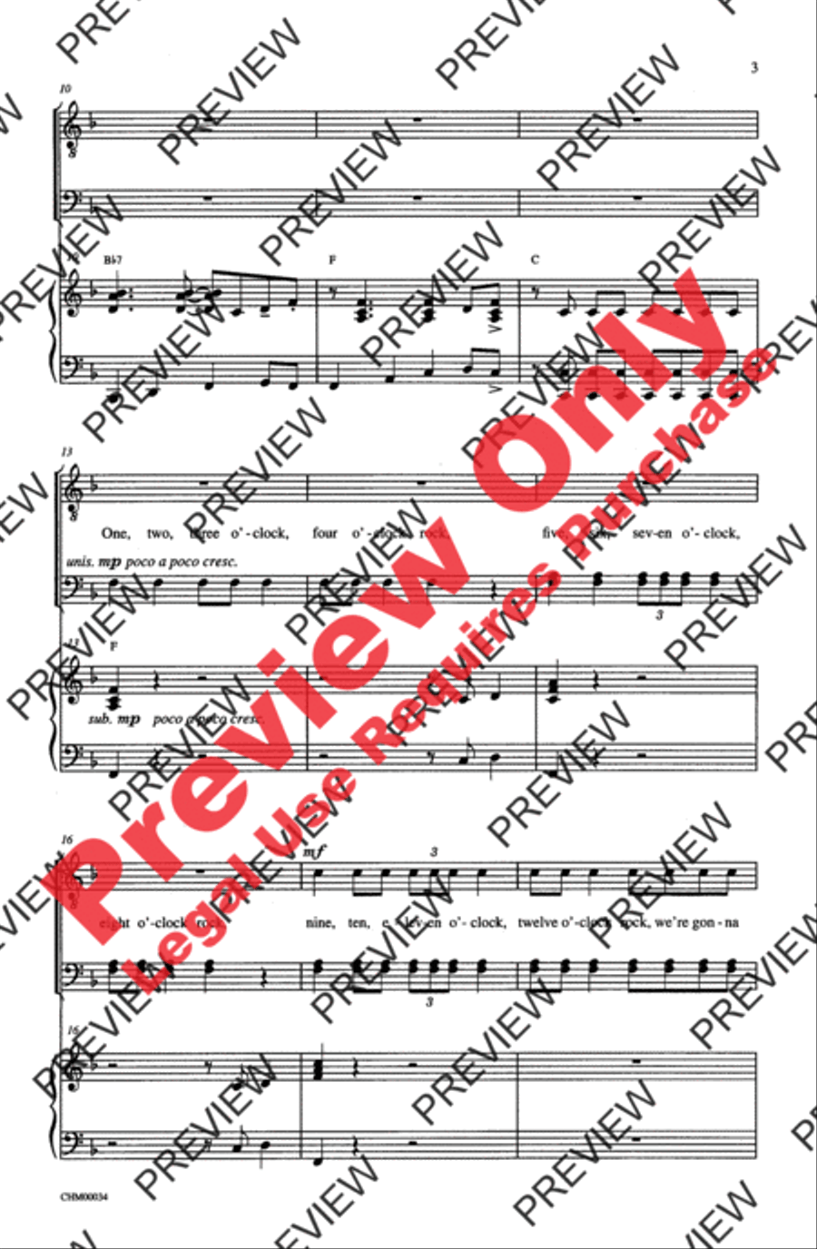 Rock Around the Clock Men's Choir scores gallery preview page 3