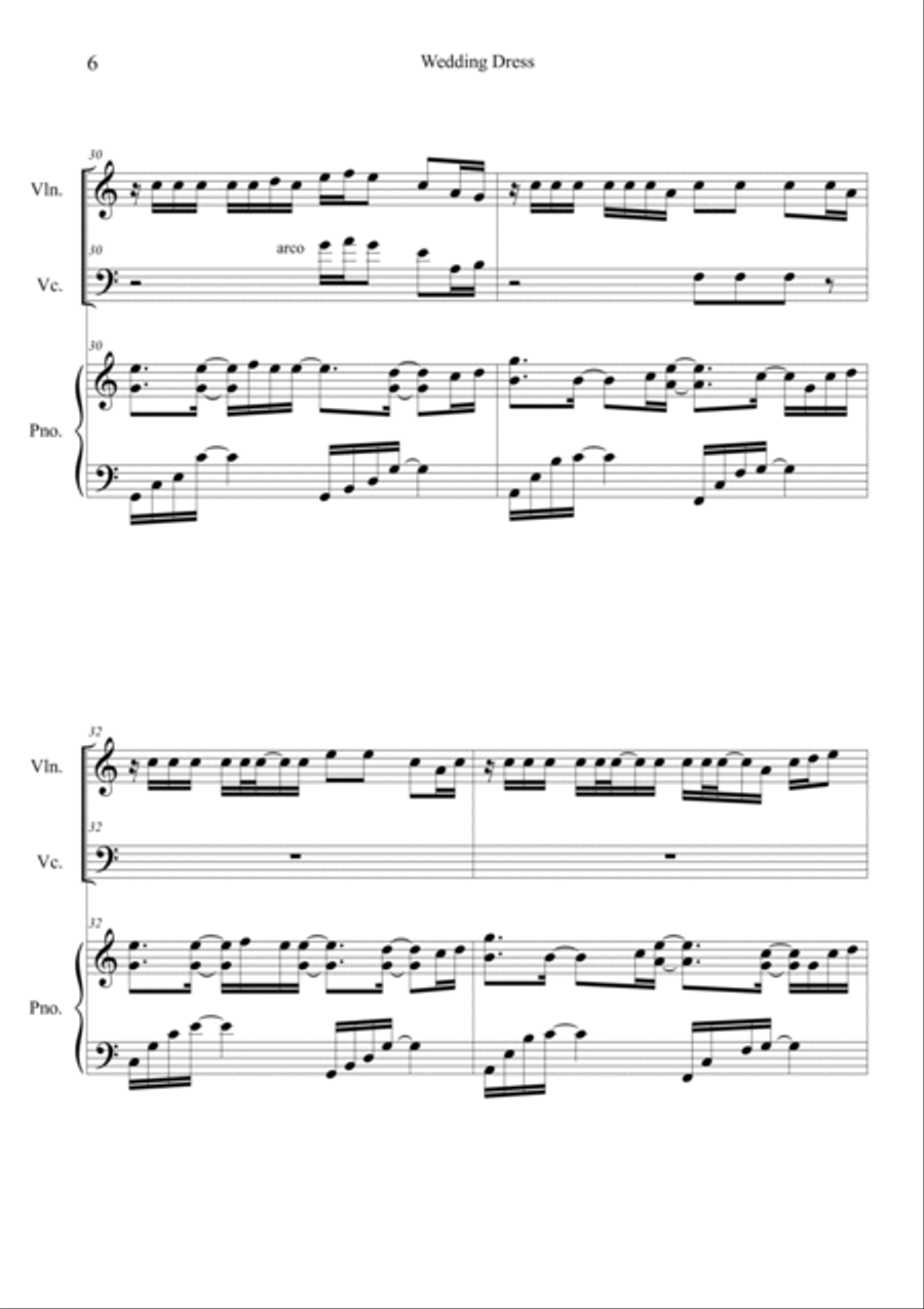 Wedding Dress Piano Trio scores gallery preview page 6