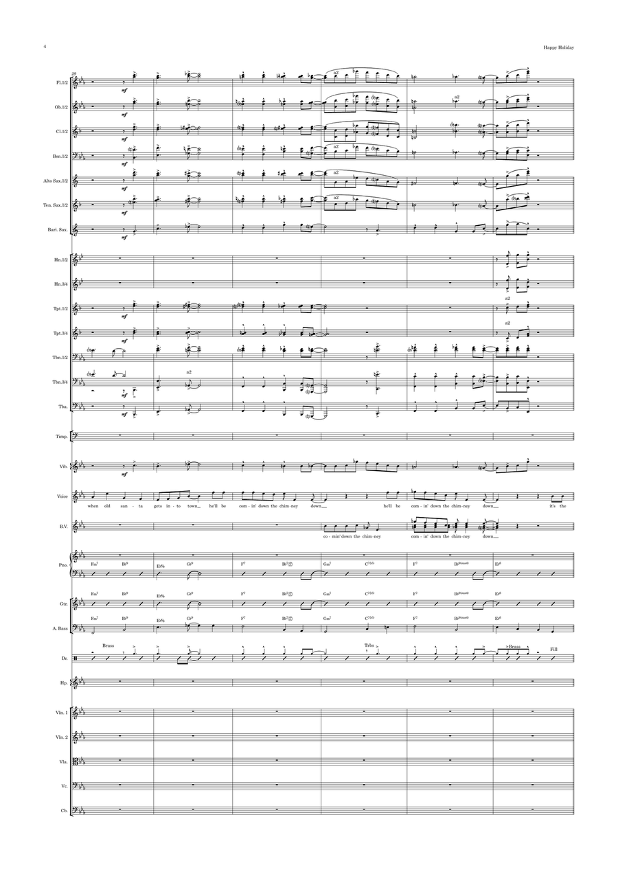 Happy Holiday / The Holiday Season Full Orchestra scores gallery preview page 4