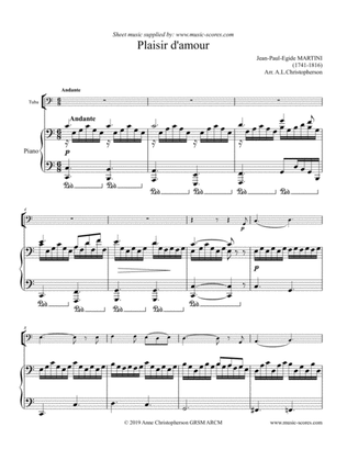 Plaisir d'Amour - Tuba and Piano