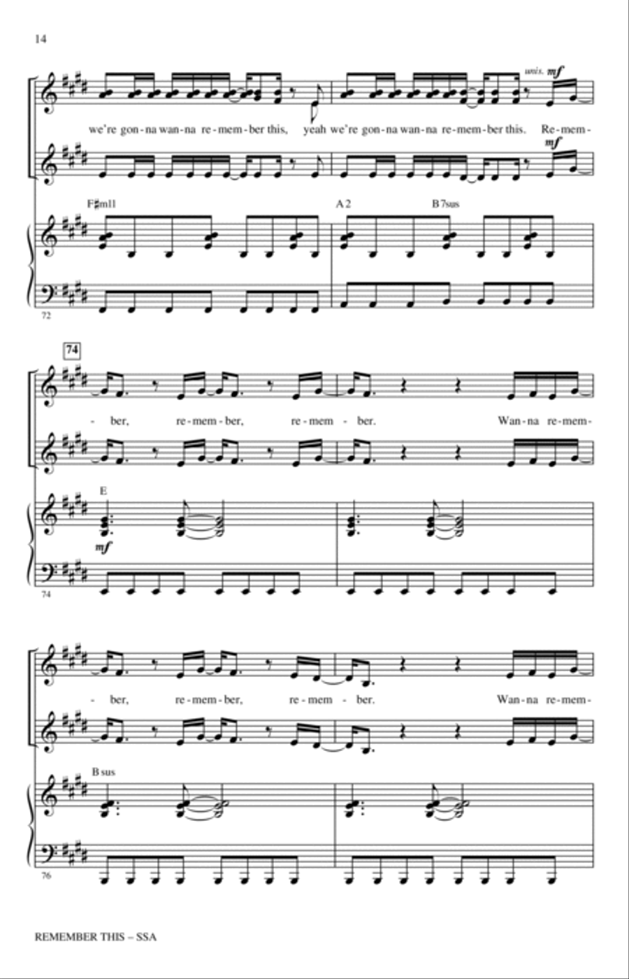 Remember This (arr. Roger Emerson) SSA scores gallery preview page 13