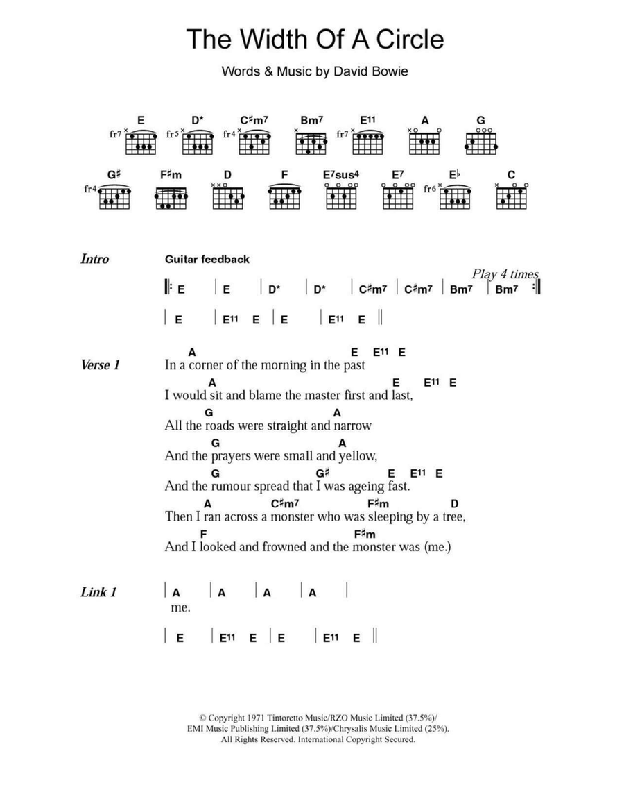 The Width Of A Circle Acoustic Guitar scores gallery preview page 1