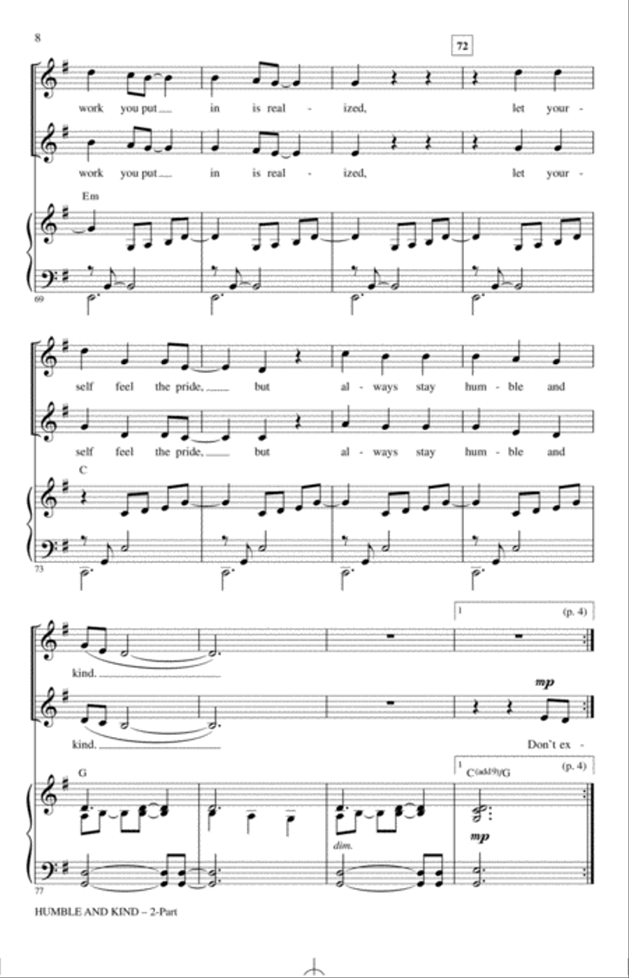 Humble And Kind Humble And Kind 2-Part scores gallery preview page 6