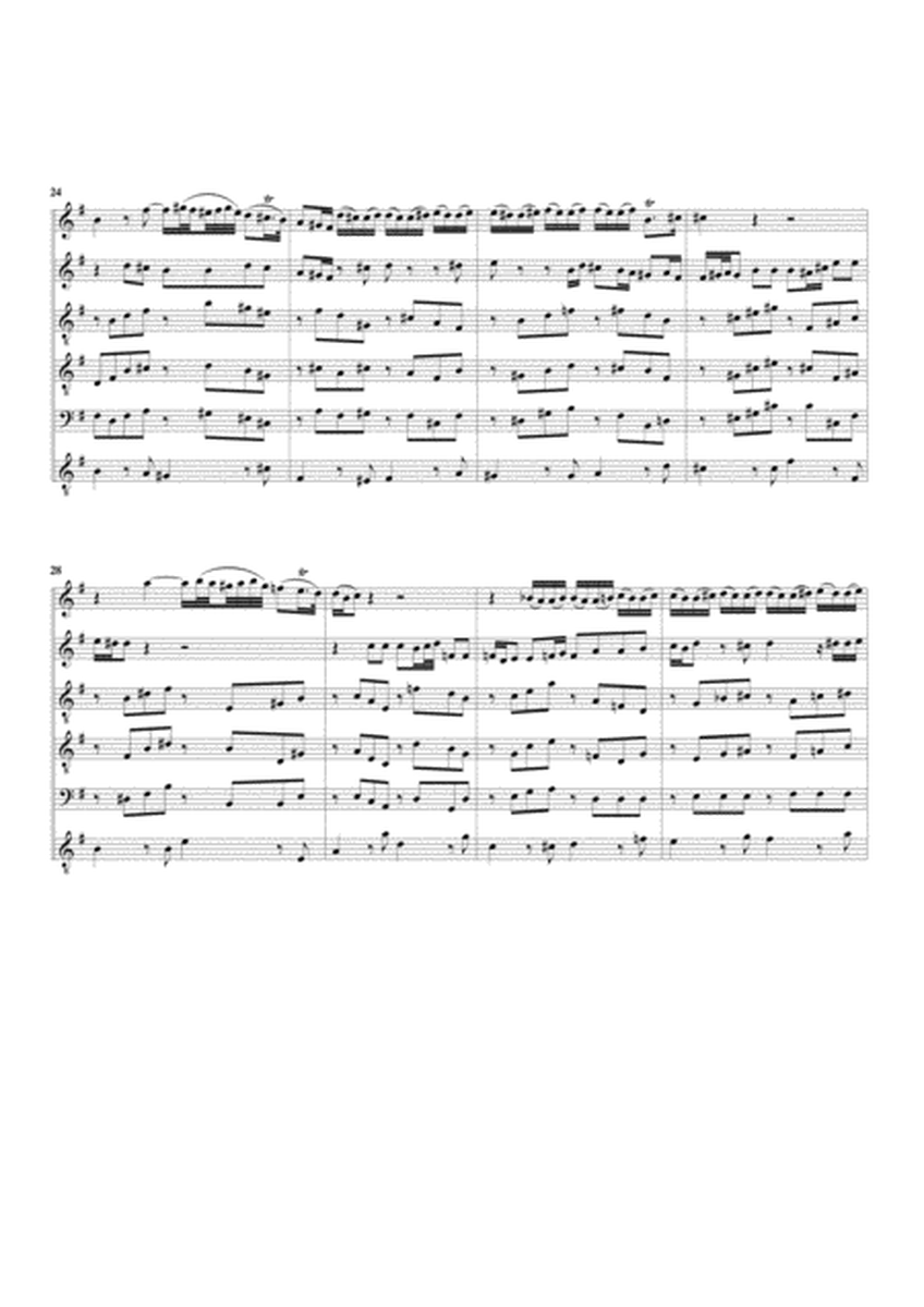 Aria: Liebster Jesu, mein Verlangen from Cantata BWV 32 (version in e) (arrangement for 6 recorders)