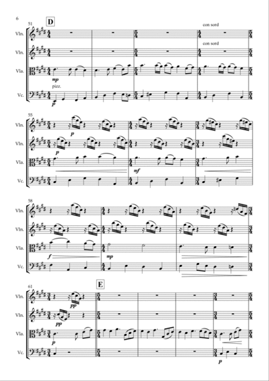 L'amour non Partagé L'amour non Partagé String Quartet scores gallery preview page 6