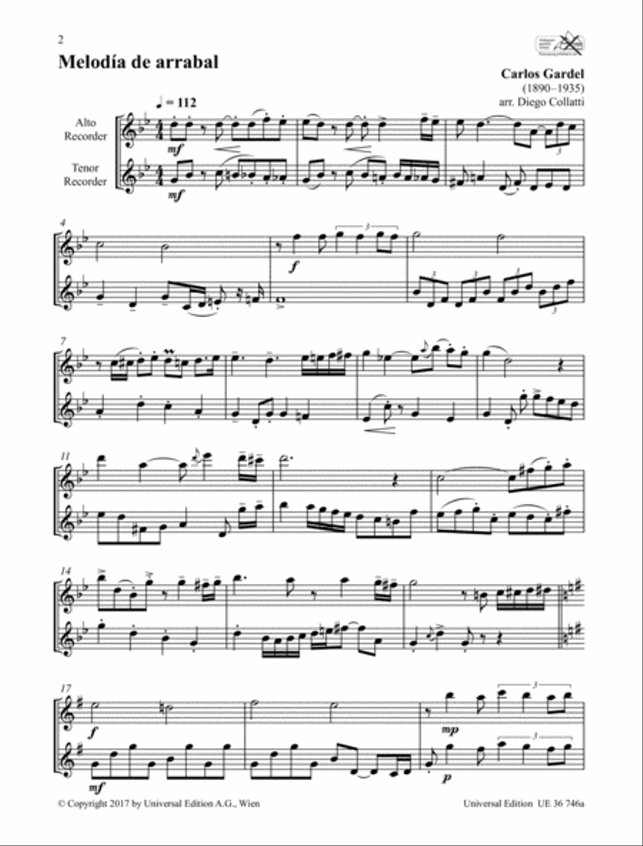 Tango Recorder Duets Woodwind Duet scores gallery preview page 7