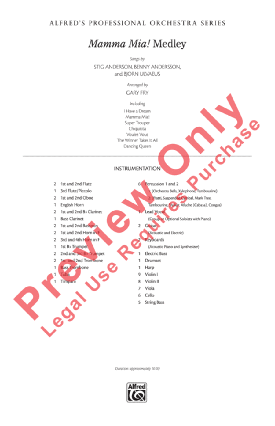 Mamma Mia! Medley Mamma Mia! Medley Full Orchestra scores gallery preview page 2