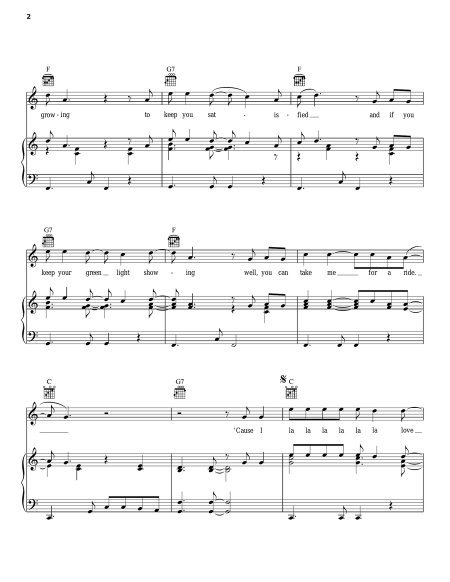 La La Love You La La Love You Piano, Vocal, Guitar scores gallery preview page 2