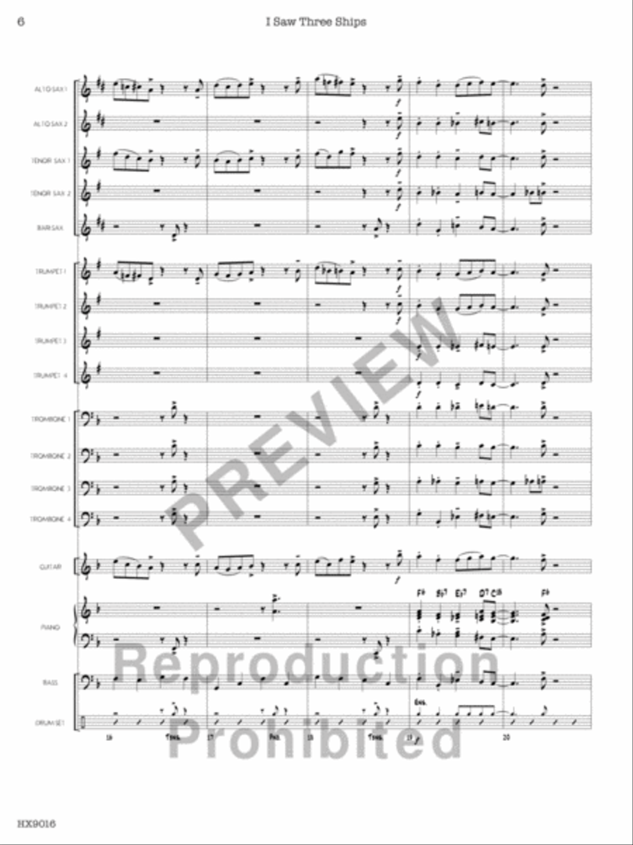 I Saw Three Ships Jazz Ensemble scores gallery preview page 7