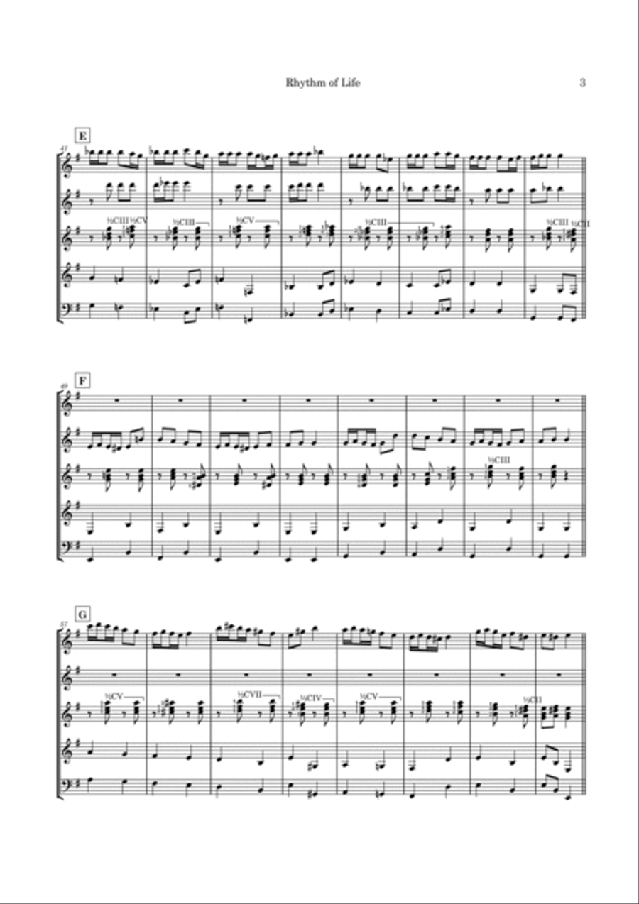 The Rhythm Of Life Guitar Ensemble scores gallery preview page 6