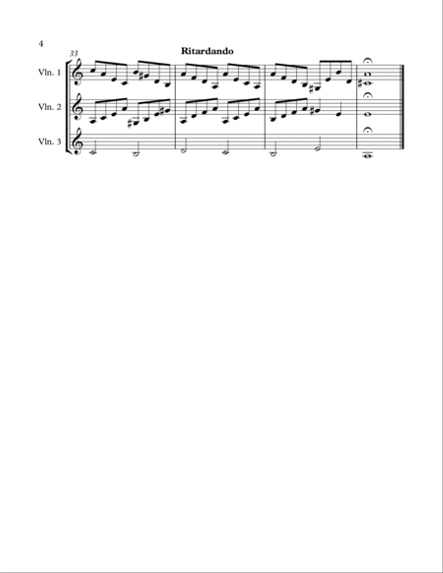 Ambuscade for three violins String Trio scores gallery preview page 4