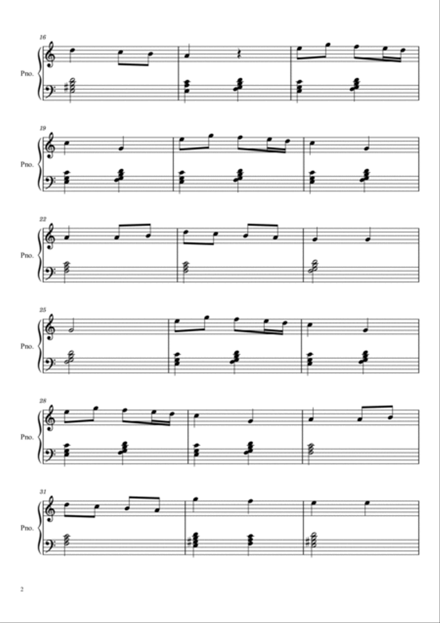 Калинка (Kalinka) - Russian Folk Song - For Easy Piano Easy Piano scores gallery preview page 2