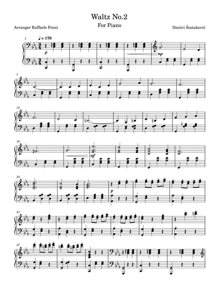 Waltz No.2 Waltz No.2 Piano Solo scores gallery preview page 1