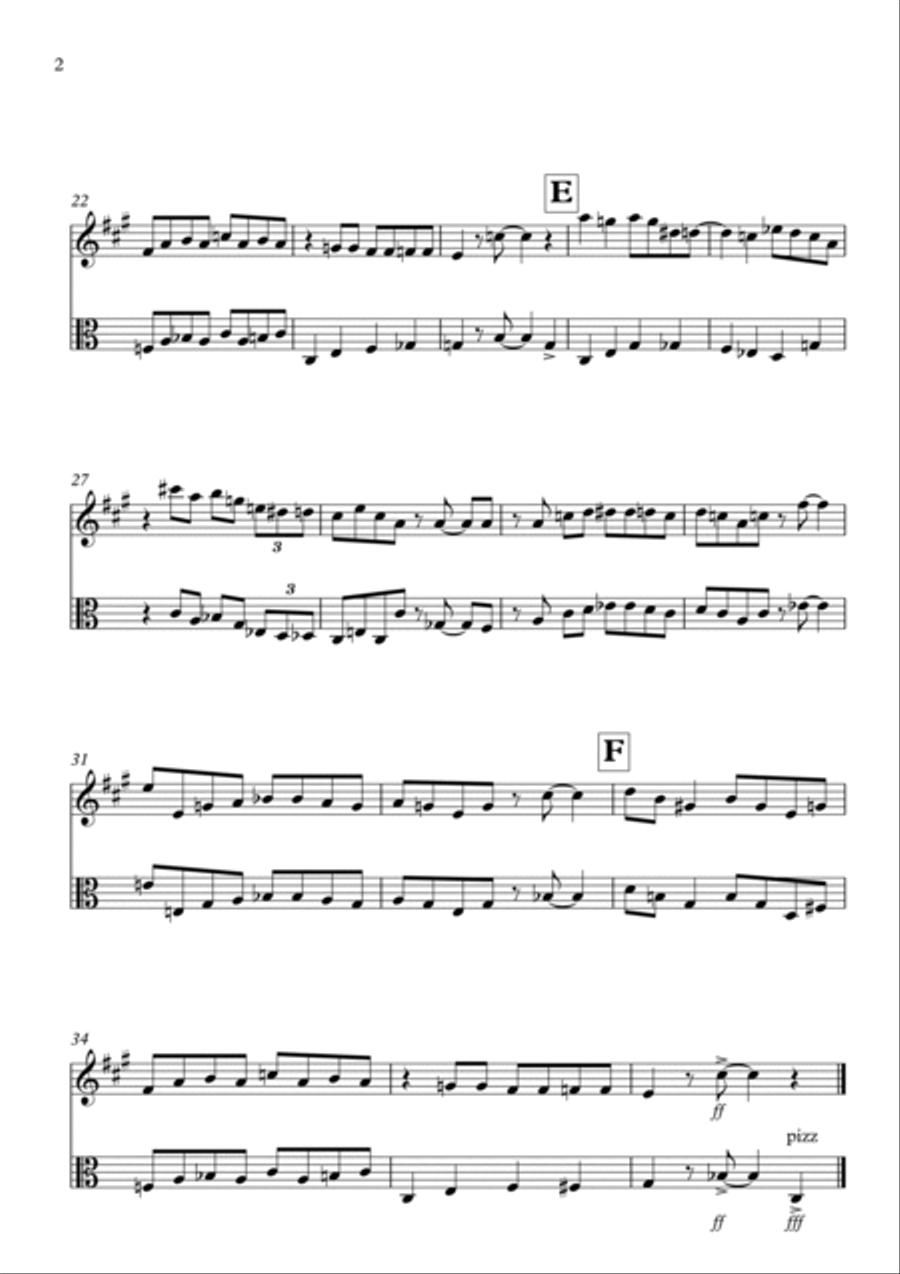 Blues Duet for Alto Saxophone and Viola Alto Saxophone scores gallery preview page 2