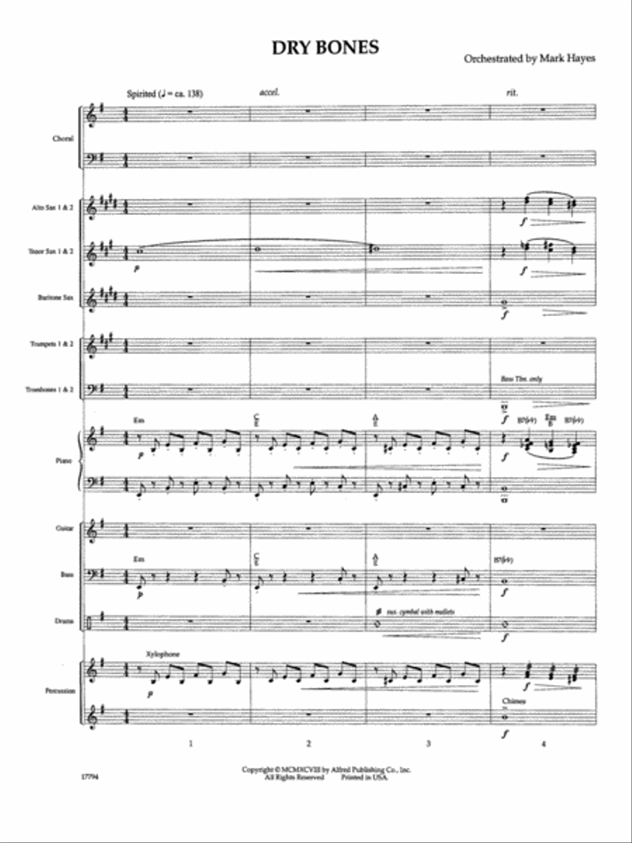 Dry Bones Choir scores gallery preview page 2