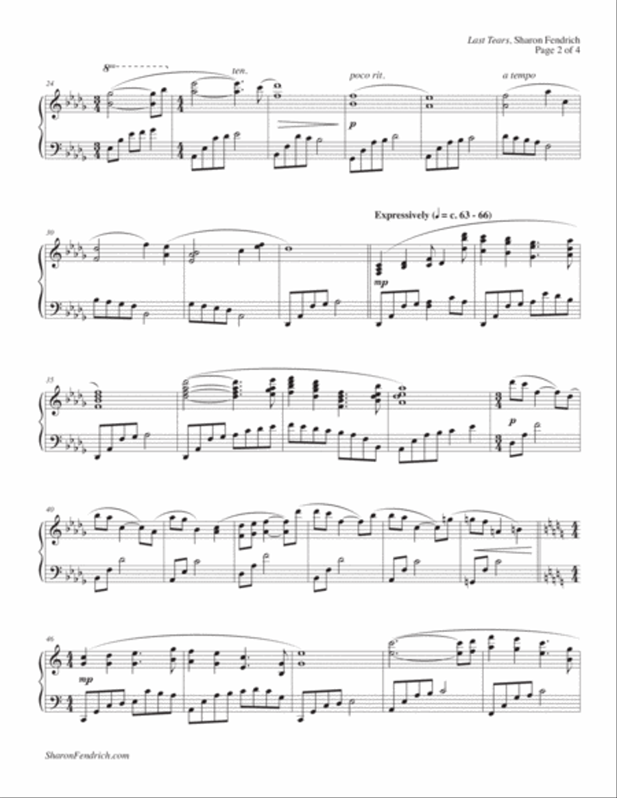 Last Tears Piano Solo scores gallery preview page 2