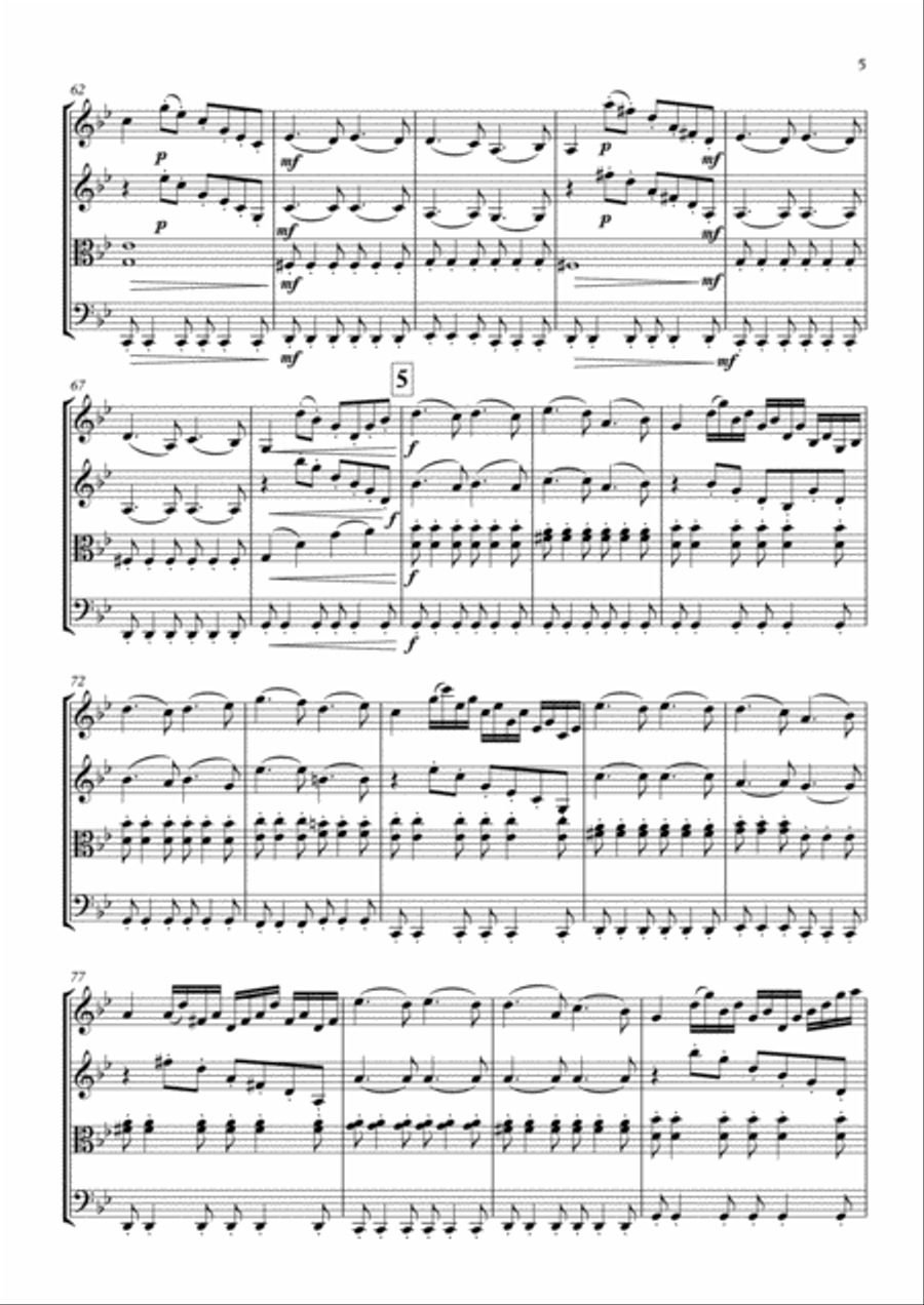Hungarian Dance №1 String Quartet scores gallery preview page 6