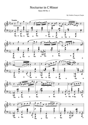 Chopin - Nocturne in C Minor - Op.48, No. 1 - Original With Fingered