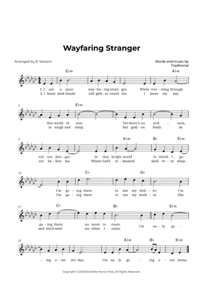 Book cover for Wayfaring Stranger (Key of E-Flat Minor)
