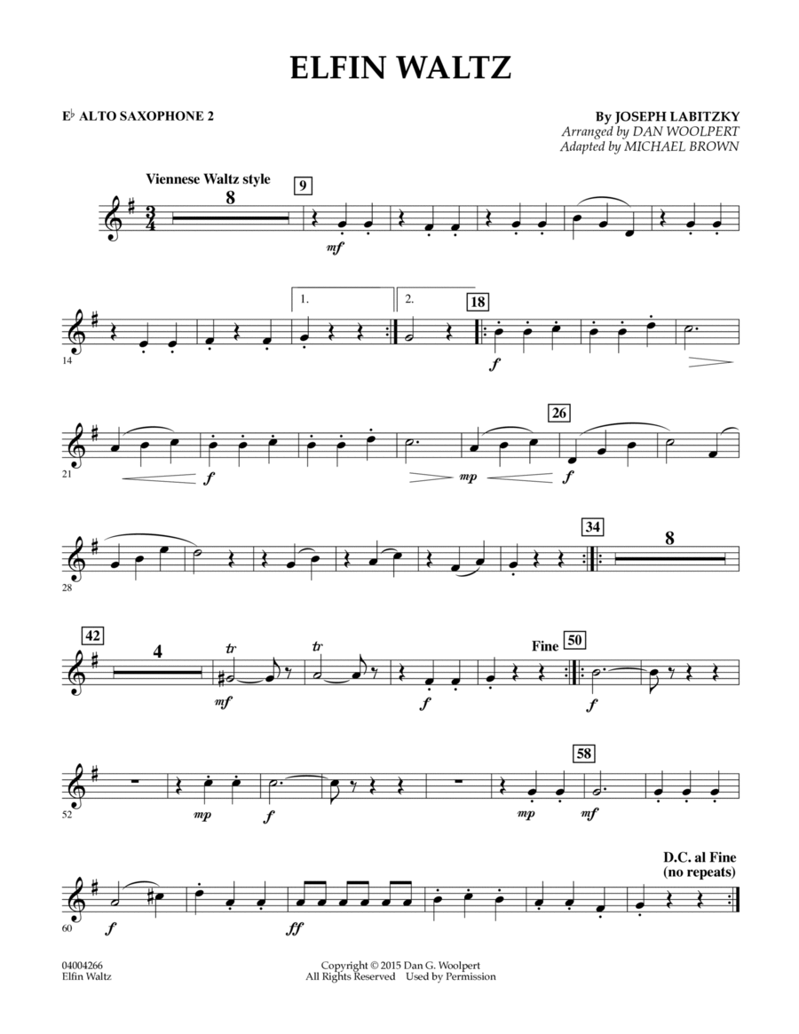Elfin Waltz - Eb Alto Saxophone 2
