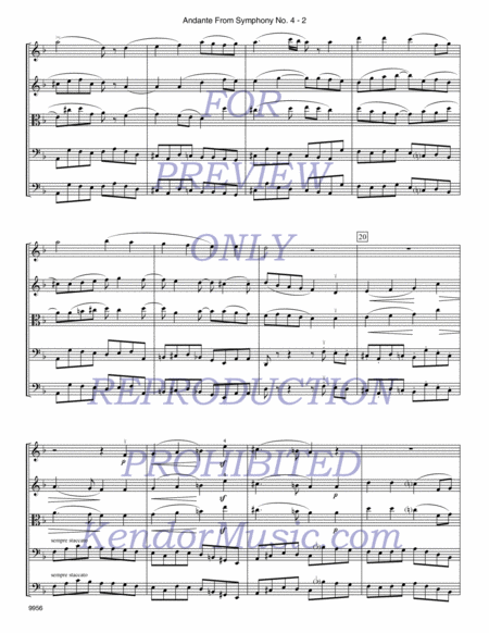 Andante From Symphony No. 4 (Full Score)