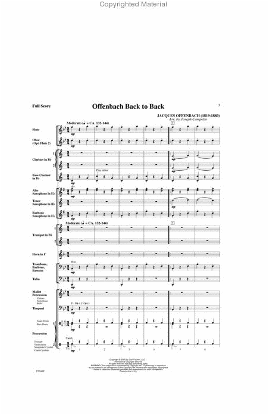 Offenbach Back To Back Concert Band scores gallery preview page 2