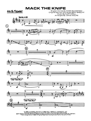Mack the Knife (from The Threepenny Opera): 4th B-flat Trumpet